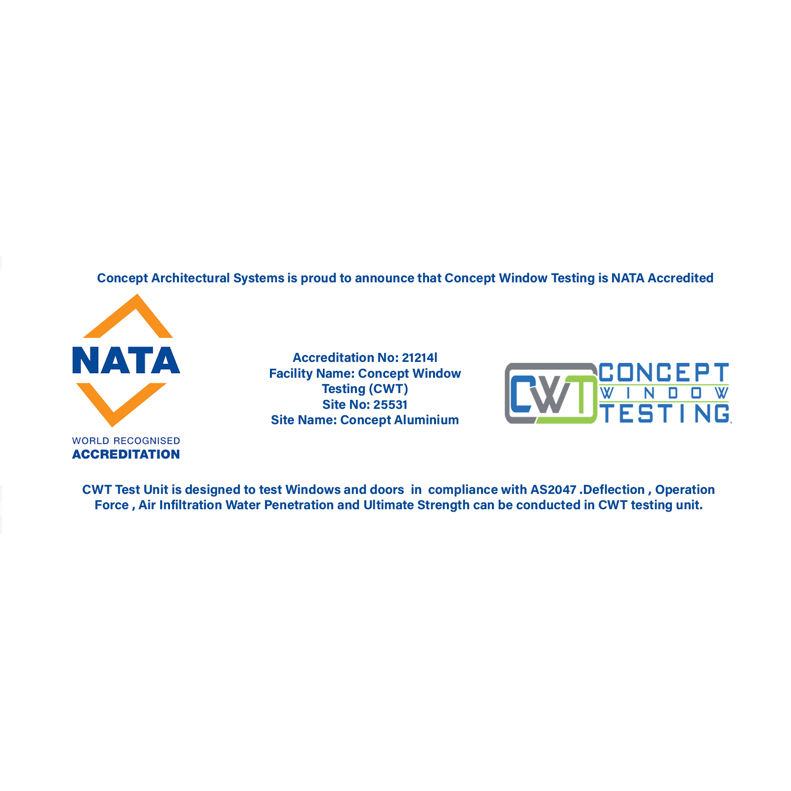 CAS’s Window Testing Unit (CWT) is now open