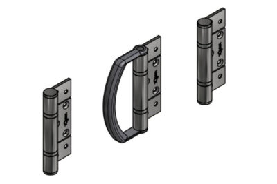Open Out Offset Hinge Handle Set Black